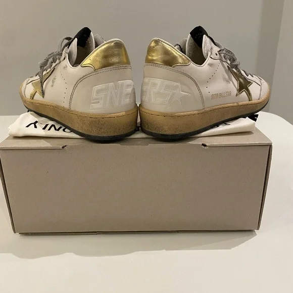 Golden Goose Ball Star Sneaker Milk White Leather/Gold sz 39 New in Box - Picture 7 of 14